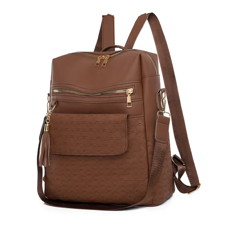 Nueva mochila para mujer con estampado de diamantes, moda simple y versátil, que mejora la calidad de la mochila de gran capacidad. - 1
