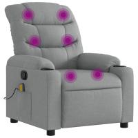 vidaXL Sillón de masaje reclinable de tela Gris claro, Gris oscuro, Negro Sillon Dormitorio Sillon Comodos Silla Relax Sillón Sofá - details 5