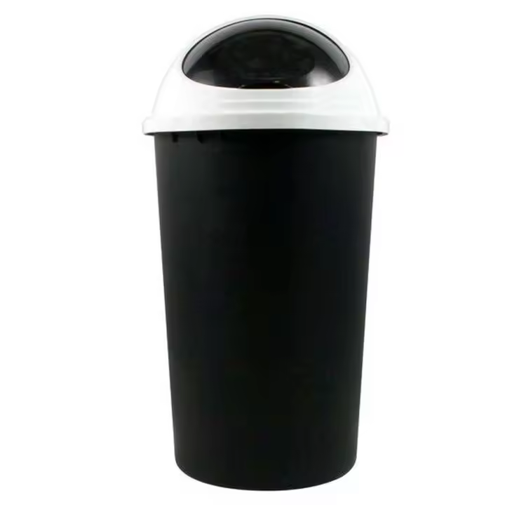 Tradineur - Cubo de basura de plástico con tapa 45 litros, 72 x 38,5 cm, contenedor de residuos, papelera con tapa deslizante, recipiente reciclaje, industrial, hogar, color aleatorio - 1