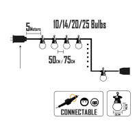 Luces De Navidad LED Impermeables G50 Para Camping Y Tent Decoración De Fiesta De Boda Adorno De Arco Iris De 23M Con Bombillas Globales - details 3