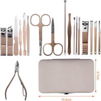 Kit Manicura y Pedicura Cortaúñas Profesional con Bonita Caja Beige - details 0