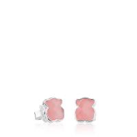 Pendientes de Plata de Primera Ley para Mujer with Cierres a Pression y Motivo de 9mm en Gema Preciosa, Versátil y Elegante, Colección Color - details 0
