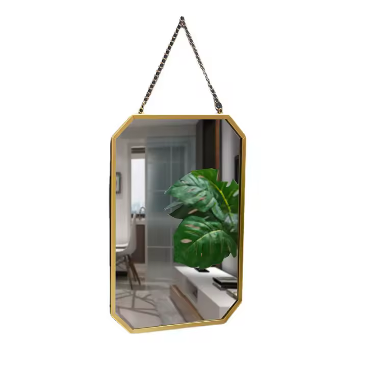 Espejo Decorativo De Estilo Nórdico En Acero Con Marco Rectangular Para Pared Baño Dormitorio Espejo De Lavabo Y Maquillaje - 1