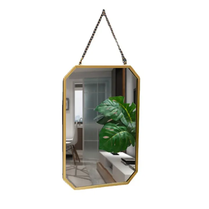 Espejo Decorativo De Estilo Nórdico En Acero Con Marco Rectangular Para Pared Baño Dormitorio Espejo De Lavabo Y Maquillaje - 1