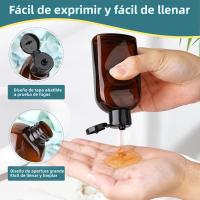 4pcs Botellas De Viaje Reutilizables De 100ml Con Etiquetas Y Bolsa De Almacenamiento Marrón Transparente Plástico Dispensador De Shampoo Multiusos - details 1