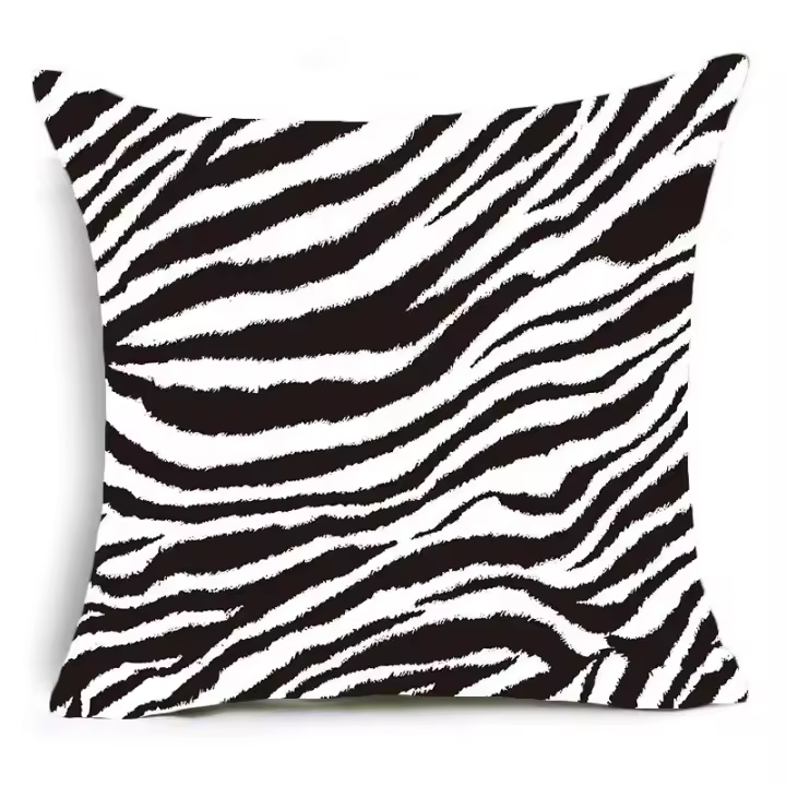 Funda De Cojín De Decoración Animal 45x45cm Leopardo Tigre Zorro Cattle Serpiente Para Sofá Asiento De Silla Estilo Moderno - 1