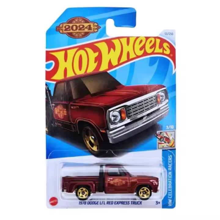 HOT WHEELS - HW CELEBRATION RACERS - 1978 DODGE LI'L RED EXPRESS TRUCK (53/250) - (HALF CARD), HW53_ASS16, TIENDA CON LICENCIA OFICIAL - 1