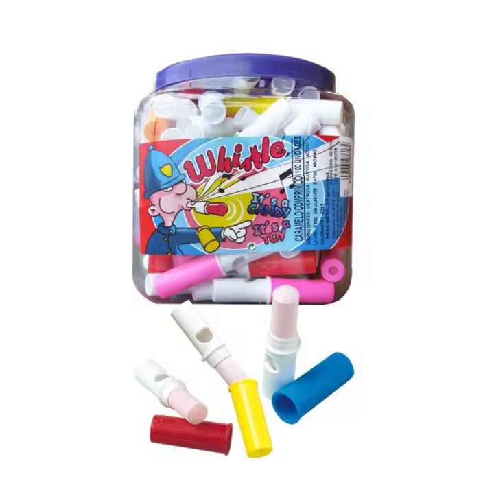 Silbatos de Caramelo Comprimido - Tarro 125 unidades Marca Top Candy SIN GLUTEN - 1