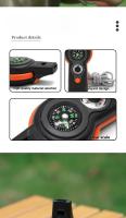 Outdoor Nuevo Silbato de Supervivencia Multifunctional 7 en 1 Silbate Salvavida with Luces LED Termómetro Brújula - details 5