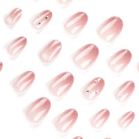 Uñas Falsas de Almendra Brillante con Destacado de Color Rosa Cortas para Mujeres y Chicas para Actividades de Fiesta y Belleza - details 5