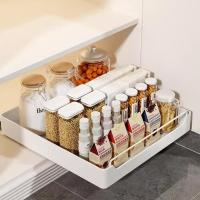 Kitchen Storage Rack with Slide Rails Pull-out Kitchen Drawer Type Storage Tray Spice Box Pantry Basket Storage Rack Cabinets Organizer - details 6