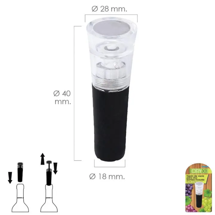 Tapon de vacio para vino bomba incluida dentro del tapon 1 pieza - 1