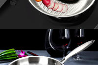 Sartén De Wok Antideslizante 28/30cm Acero Inoxidable 304 Cocina Sin Revestimiento Para Fogón De Gas Y Cocodrilo Inducción Utensilios De Cocina - details 12