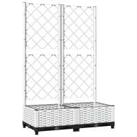 vidaXL Jardinera con enrejado PP 80x40x121,5 cm Color Gris oscuro,  Marrón,  Negro y mas - details 0
