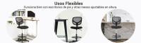 SONGMICS Silla de Malla Giratoria, Altura y Reposapiés Regulables, Silla de Dibujo Ergonómica, Silla de Oficina sin Reposabrazos, Asiento de Tela, Carga máxima de 120 kg, Negro - details 1