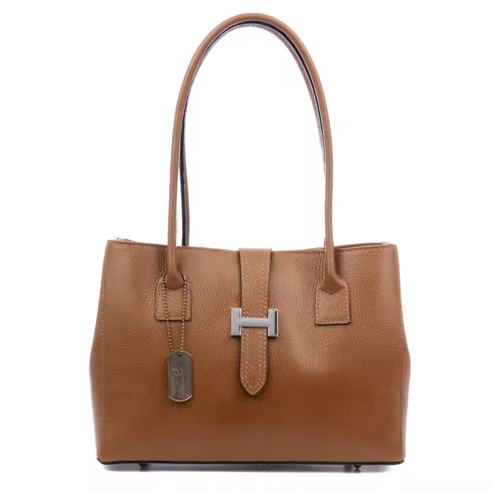 FIRENZE ARTEGIANI Auditore bolso Tote mujer, piel auténtica Dollaro. 32x12x23cm - 1