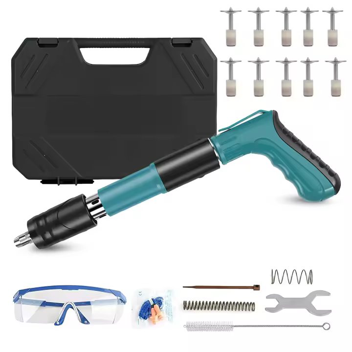Mini Steel Nail Gun With 100PCS Nail Wall Nail Fastening Tool Air Nailer Adjustable Cement Wall Hand Tool Rivet Tool - 1