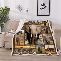 Manta De Elefante Salvaje Para Amantes De Los Animales Suave De Plush Para Sofá Cama Viaje Regalo Para Amigo Manta De Picnic Rectangular Antipelusa Portátil Estilo Moderno - details 0