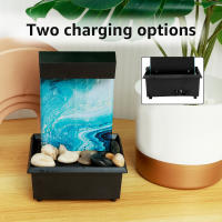 Fuente De Mesa Con Luz Mini Fuente De Agua Interior Para Decoración De Oficina Y Hogar Ornamento Zen De Meditación Material Plástico - details 1