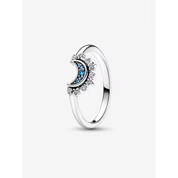 Brillante Celestial - Plata de Lei Pandora - Anillo de Luna Azul - 1