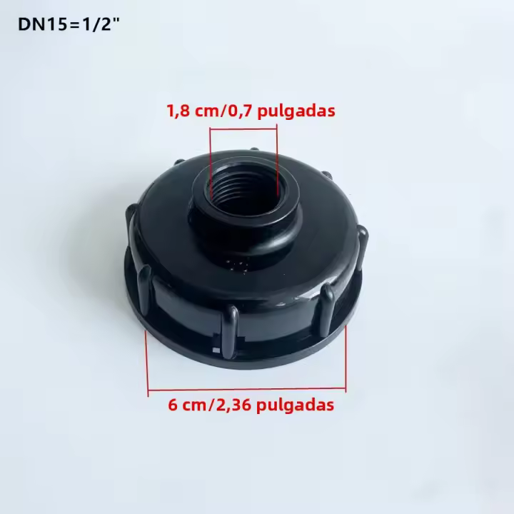 Adaptador De Conexión De Tanque IBC S60x6 Hilo Grueso X 1/2'' 3/4'' Coupling De Agua Para Jardín Y Hogar Válvula De Reemplazo Con Fijación - 1