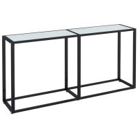 Vidaxl Mesa Consola Vidrio 160x35x75,5 Cm Transparente, Negro, Mármol Blanco y Más - details 1
