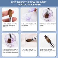 Cepillo De Uñas KEMEISI 100% Puro Kolinsky Con Mango Fuerte Forma Ovalada Herramientas Profesionales Para Diseño De Uñas Y Manicura - details 8