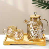 Hervidor De Té De Vidrio Con Tapa De Bambú Y Filtro Desmontable Cuerno De Champaña Para Té En Hoja Suelta Y Té De Flores 0.8/1.5/1.8L - details 10
