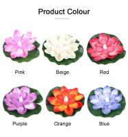 Lámpara De Noche LED Multicolor Loto Sensor 10CM 6PCS Flor Flotante Para Jardín Y Acuario Decoración Festiva Luz De Loto - details 9