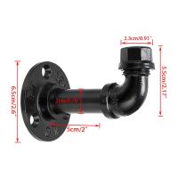 Iron Pipe Coat Hooks Estilo Vintage 3 Pcs Negro - details 1