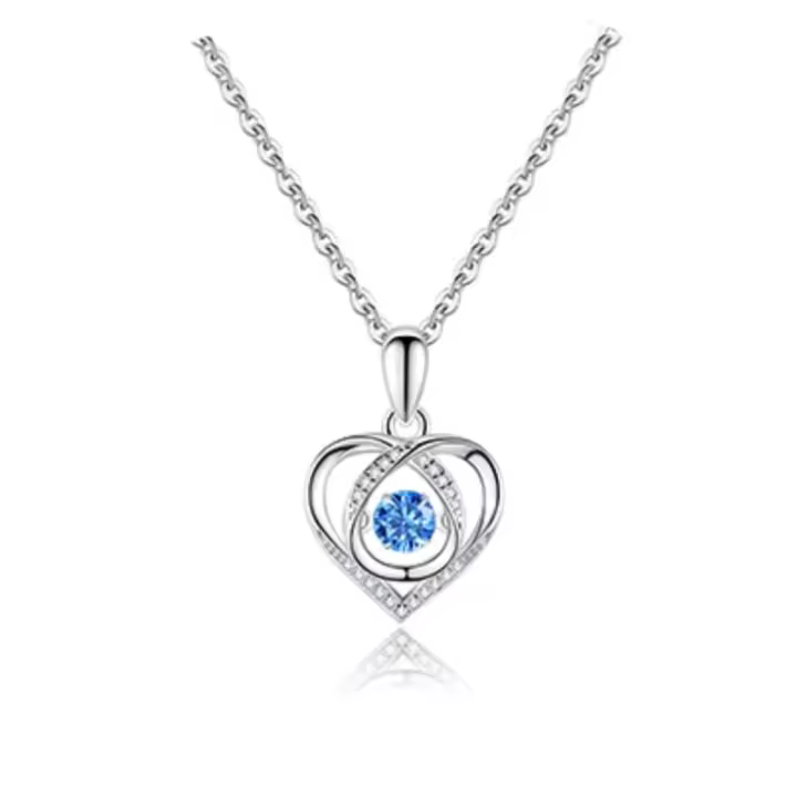 Collar de mujer en plata 925 con cadena de corazón - 1