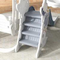 AIYAPLAY Juego de Tobogán y Columpio para Niños 3 en 1 Columpio para Niños de 18-48 Meses Tobogán para Bebés con Aro de Baloncesto Carga 30 kg 150x185x92 cm Blanco y Azul - details 3