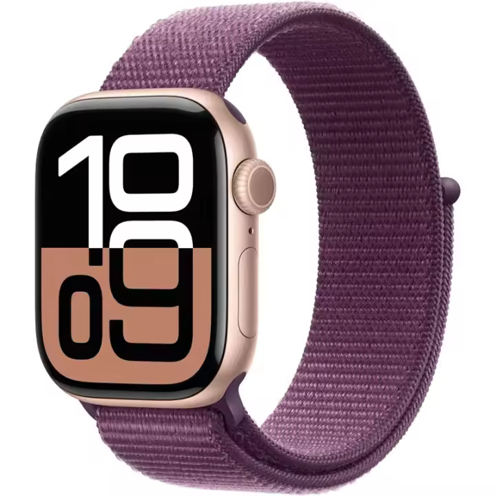 Apple Watch Series 10 GPS 42 mm Ca Aluminio Oro rosa y ciruela Correa deportiva para el hombro - Talla One - 1