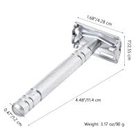 Afeitadora Manual De Seguridad Con Hojas Dobles Y Mariposa Plata Para Hombres 5 Hojas De Cobre Afeitadora Para Cuerpo Y Cara - details 1