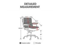 TY205B Dark Brown Robin Chair Genuine Leather Lobby Office Computer Chair Home and Office Chair Swivel Chair - details 21