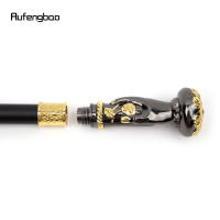 Bastón De Moda Dorado Y Negro Con Flor De Mano Elegante Decorativo Para Fiesta Cabeza De Cruz De 93cm Con Suela De Goma - details 9
