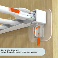 Soportes De Estante Adhesivos 4/10pcs Clip De Soporte Para Armario Y Armario Ecológicos Resistentes Montados En La Pared Plásticos PP - details 2