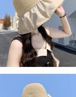 Sombrero De Pescador De Vinilo Protección Solar Para Niñas Verano Cubre Cara Plegable Y Almacenable Sombrero De Paja Versátil - details 18