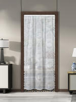 Panel De Cortina Transparente Blanca Con Diseño Floral Para Patio Y Jardín Cortina De Encaje Lace Para Decoración De Pícnic Con Bolsa De Rodillo - details 1