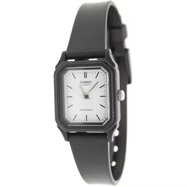 Casio Lq-142-7edf Reloj De Pulsera Analógico Para Mujer Color Negro. Esfera Blanca. - 1