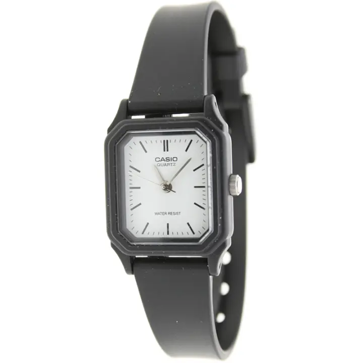 Casio Lq-142-7edf Reloj De Pulsera Analógico Para Mujer Color Negro. Esfera Blanca. - 1