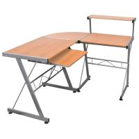 vidaXL Escritorio de esquina madera contrachapada 132x112x99cm en color Negro/Blanco/Marrón | estructura resistente ideal para salón dormitorio o estudio - details 2