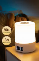 Reloj De Noche LED Luz De Mesa Para Dormitorio Y Cama Protección Ocular Luz De Sueño Dimmerable Recargable Luz Táctil Para Bebés - details 3