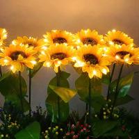 Luces Solares De Girasol Decorativas Para Exterior LED Amarillas Para Jardín Patio Camino Incluye Batería Fuente De Energía Solar - details 4