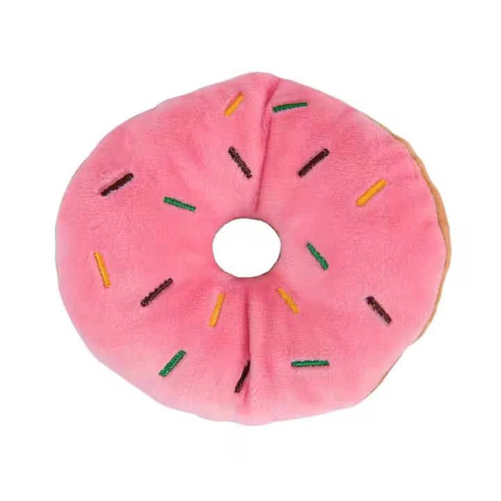 Juguete De Peluche Para Perros Suave Donut Con Sonido De Silbato Juguete Interactivo Para Pequeños Y Medianos Perros Divertido Para Masticar - 1