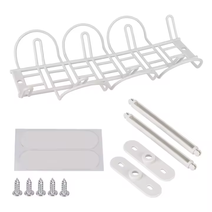 Organizador De Cables Con Enchufe Y Estante Soporte Para Escritorio Adhesivo Fuerte Almacenamiento De Cableado Madera Ecológica - 1