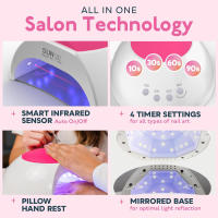 YIKOOLIN Lámpara LED UV Para Uñas 48W Secador Profesional De Polvo De Gel Con 4 Tiempos Y Sensor Automático Para Uso En Hogar Y Salon - details 2