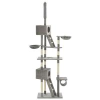 vidaXL Rascador para gatos con poste rascador de sisal 230-260 cm gris - details 2