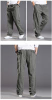 Pantalones Casuales Para Hombre De Algodón Con Bolsillos Pantalones Rectos Sueltos Elasticos Para Trabajo Y Ejercicio Talla Grande Hasta 6XL - details 4