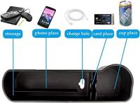 MSDADA Organizador de cuero PU para Coche, portavascos para asiento de coche, orificio de carga USB - details 1